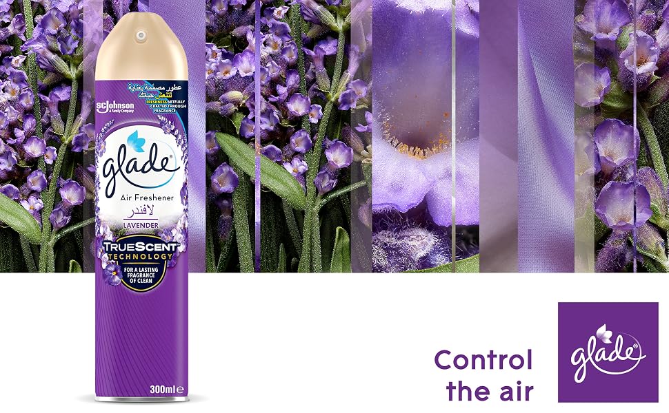 Glade Aerosol Lavender Air Freshener, Refresh Every Room In Your Home, 300ml banner 1
