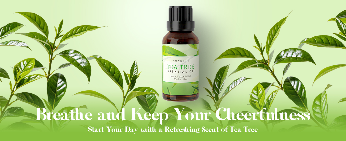 ASAKUKI Tea Tree Essential Oils 30ml, 100% Natural Therapeutic Grade, Aromathera banner 1