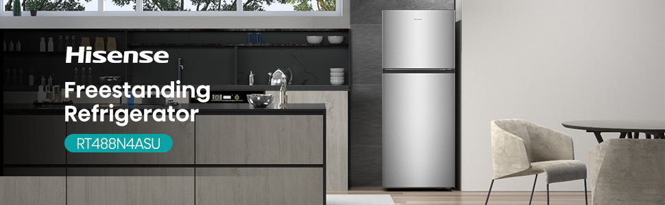 Hisense 488 Liter Refrigerator Double Door Top Mount Silver Model RT488N4ASU"Min banner 1