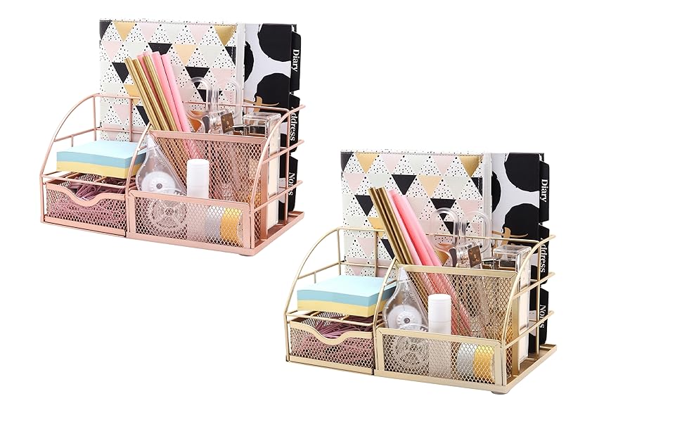Exerz Desk Organiser/Mesh Desk Tidy Caddy/Pen Holder/Multifunctional Organiser W banner 2