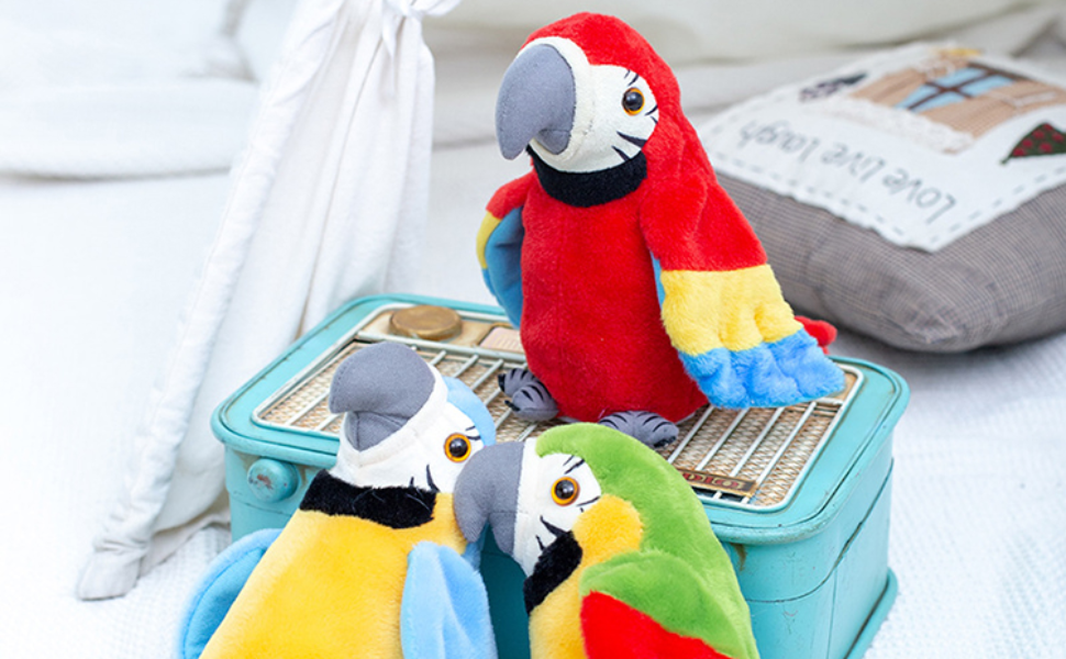 Showay ECVV Speaking Parrot Record Repeats Electronic Bird Talking Stuffed Anima banner 2