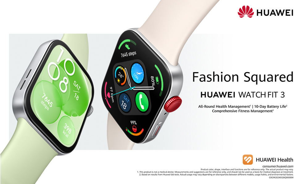 HUAWEI WATCH FIT 3, 1.82" AMOLED Display, Ultra-Slim Design, All-Round Fitness M banner 1