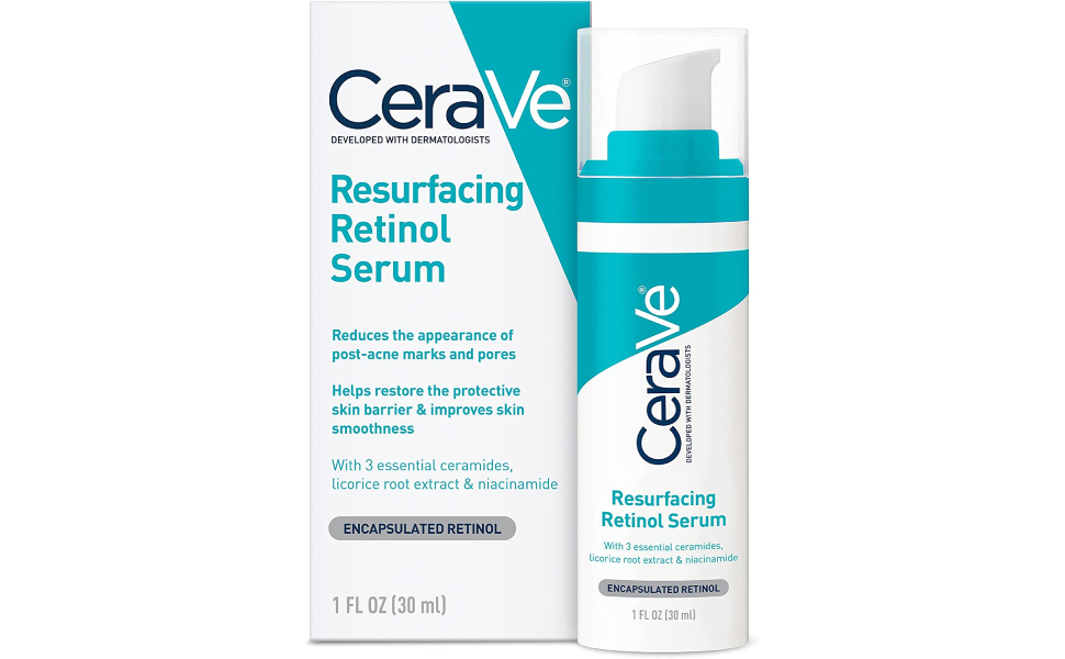 CERAVE RESURFACING RETINOL SERUM TO REDUCE THE APPEARANCE OF POST-ACNE MARKS AND banner 2