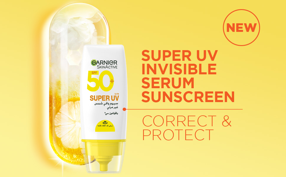 Garnier Skin Active Invisible Serum Sunscreen Vitamin C SPF50+ PA++++, for Men a banner 1