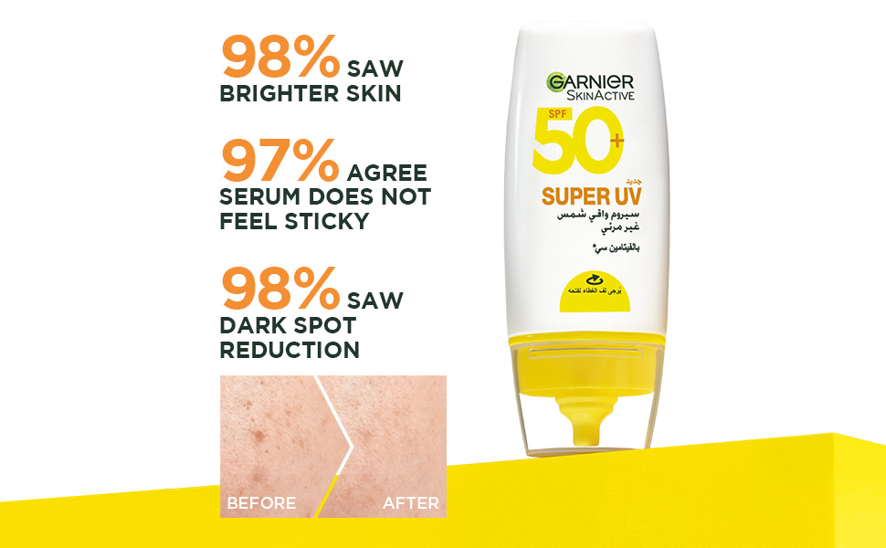 Garnier Skin Active Invisible Serum Sunscreen Vitamin C SPF50+ PA++++, for Men a banner 3