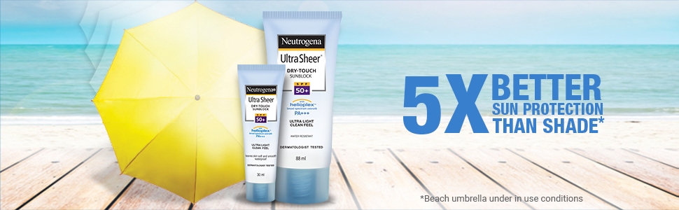 Neutrogena Ultra Sheer Sunscreen SPF 50+ | Broad Spectrum UVA/UVB | Blue light p banner 1