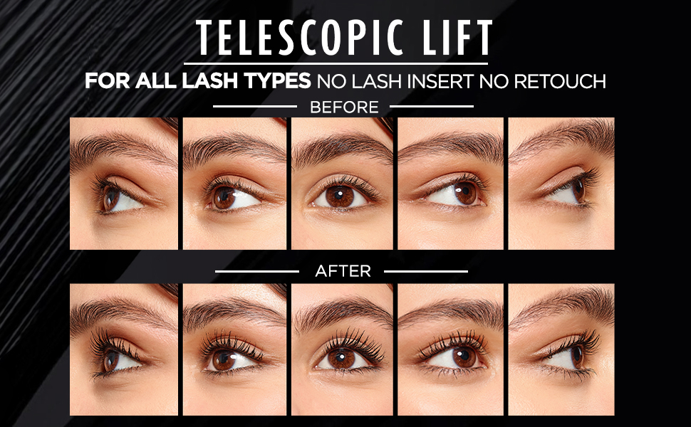 L’Oréal Paris , Telescopic Lift Washable Mascara, Lengthening and Volumizing Eye banner 1