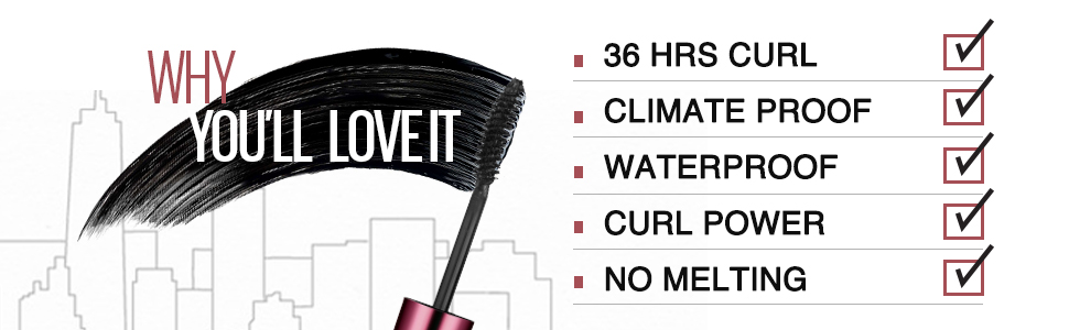 Maybelline New York Hypercurl Mascara Waterproof, Black, 9.2g banner 2