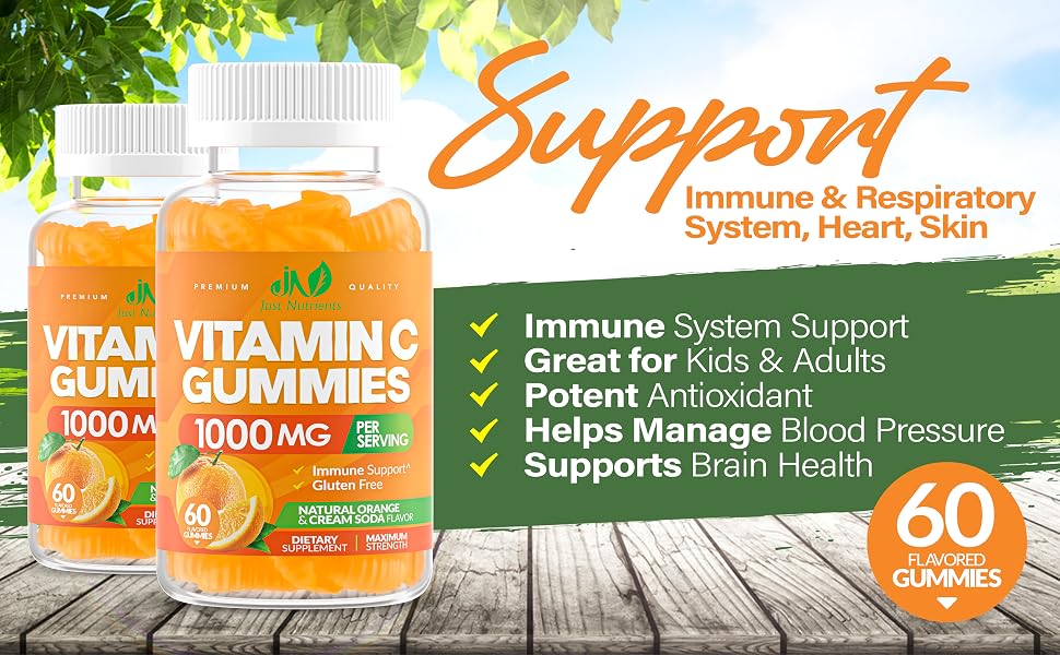 Vitamin C Gummies 1000mg for Adults & Kids – Chewable Multivitamin with Zinc for banner 2