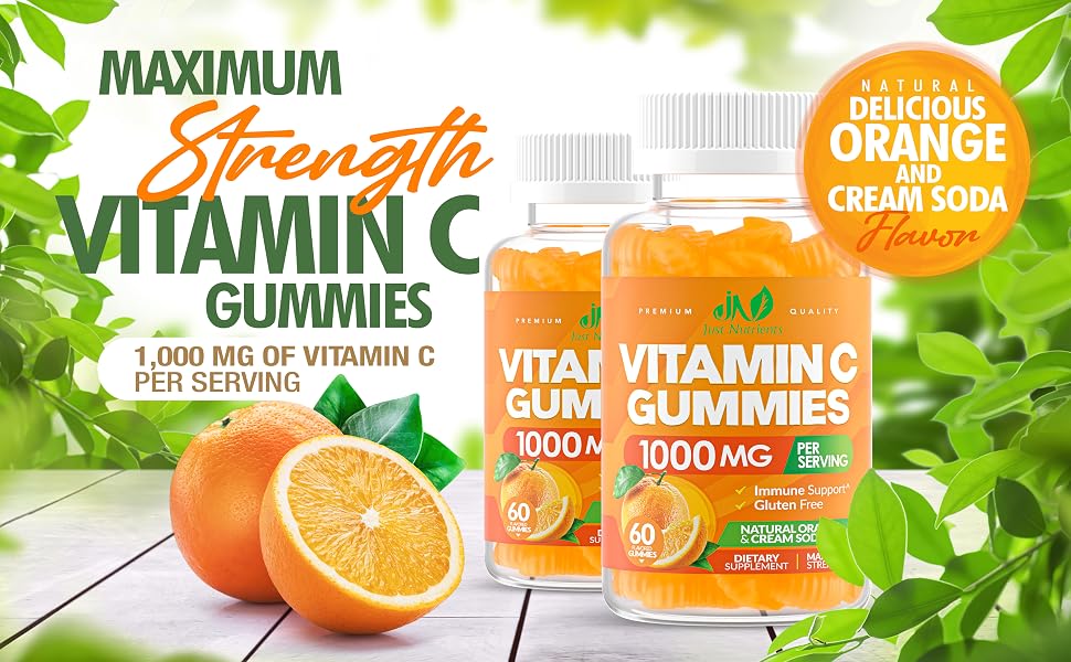 Vitamin C Gummies 1000mg for Adults & Kids – Chewable Multivitamin with Zinc for banner 1