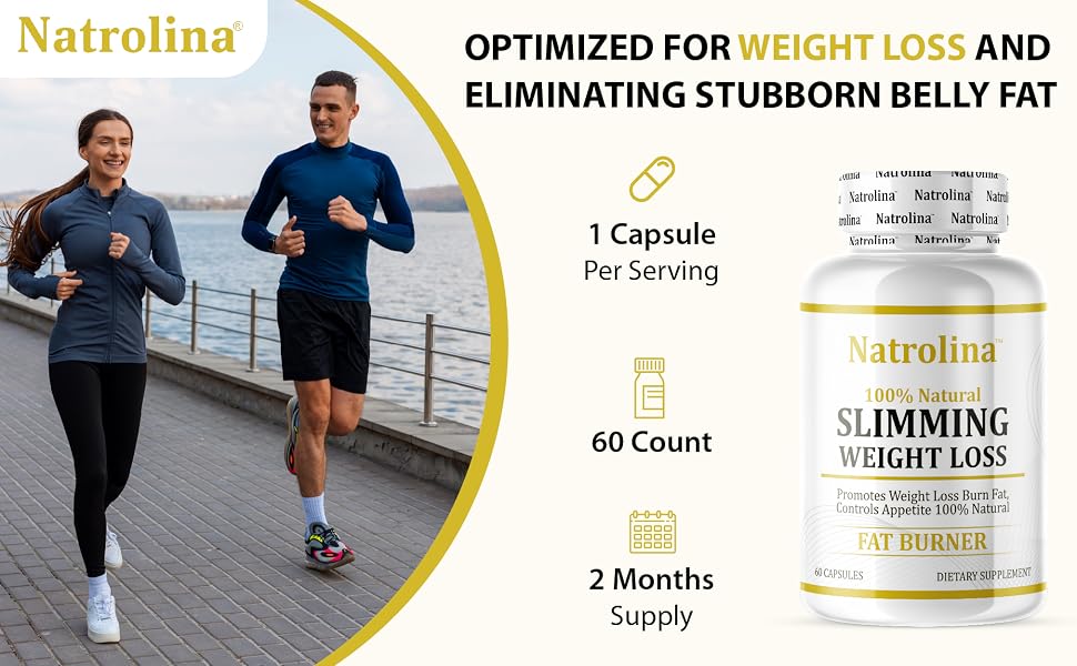 Natrolina 100% Natural Slimming Weight Loss Fat Burner Diet Pills 60 Capsules | banner 1